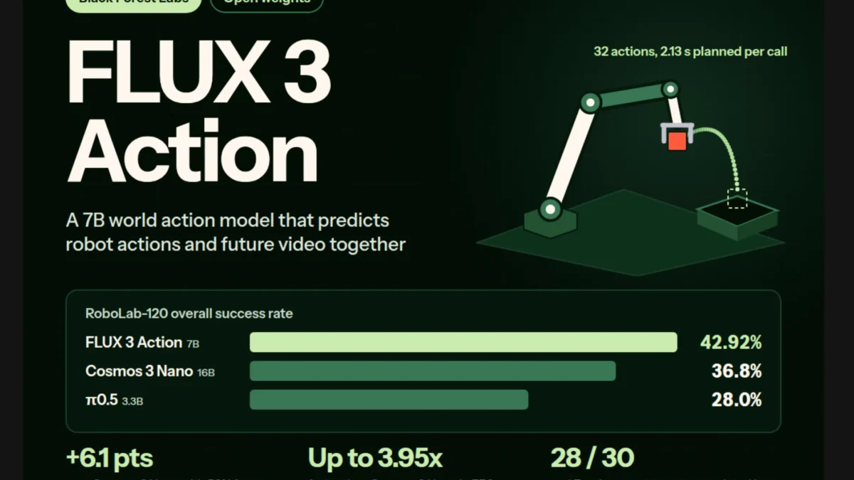 FLUX 3 Action: el modelo open source de 7B que humilla a los gigantes en robótica