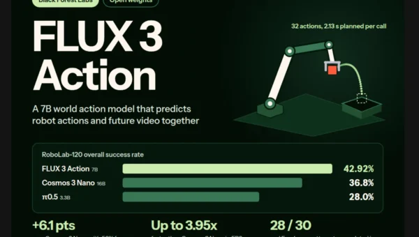 FLUX 3 Action: el modelo open source de 7B que humilla a los gigantes en robótica